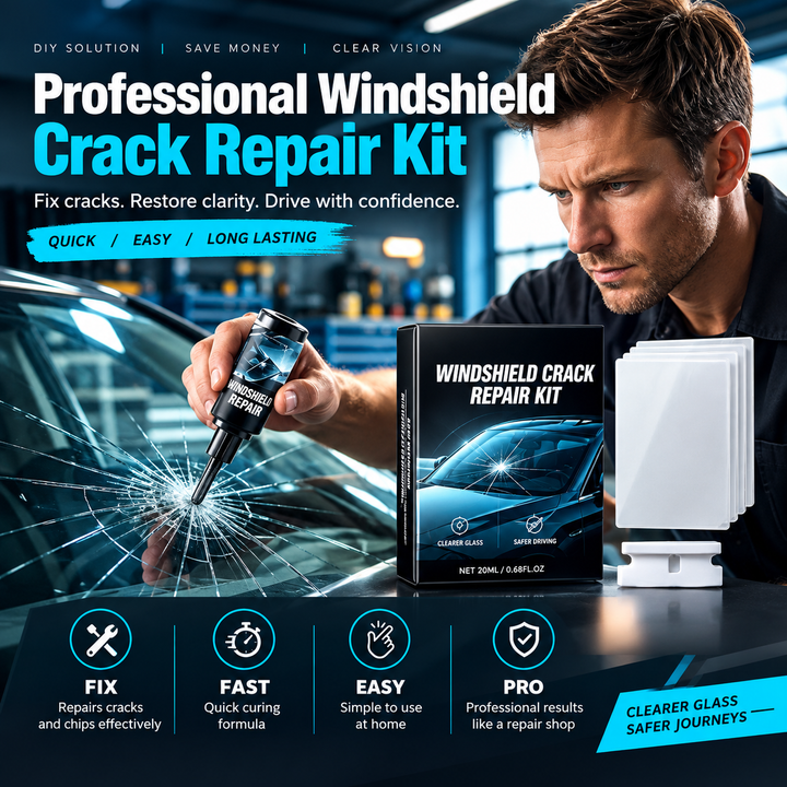 Windshield crack? DIY fix in minutes. (FREE SHIPPING)